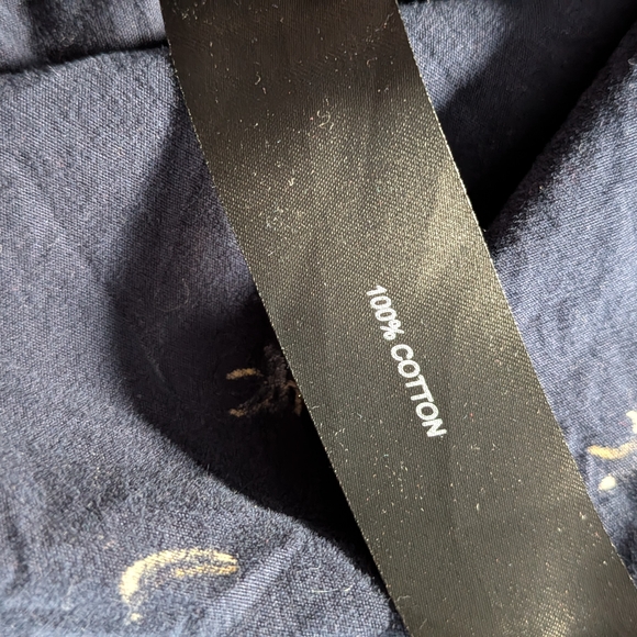 Denim & Flower Dark Blue Shirt with Yellow Patterns - Picture 3 of 4